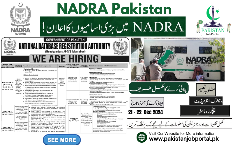 Career Opportunity in NADRA Pakistan 2024